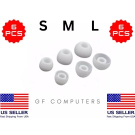 6 Silicone SML Cushion Earbud Ear Tips for Sony WF-1000XM5 Headphones Headset - WHITE