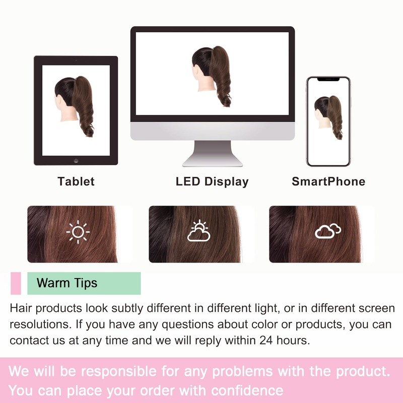 Short Clip In Ponytail Hair Extensions with Claw Clip, 10"