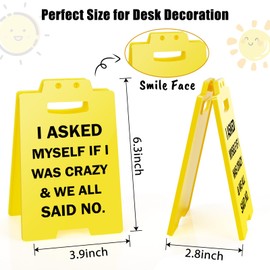 MBL Funny Office Decor Gifts - Small Fun Humor Gag Desk Mini Warning Caution Sign Cubicle Workplace Decoration for Women Men Coworker Teammate Employee Boss Birthday Christmas