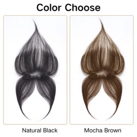 RUNRAYAY - Hair Topper for Women, Black Bangs - Hair Clip 360° 3D - Cover with Bangs, Real Human Bangs - Clip in Fringe Hair Extensions with Clips Wipsy Bang