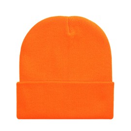 DOOVID Toddler Beanie Kids Warm Knit Beanie Hat Baby Boys Girls Knit Caps Classic Autumn Winter Hats Orange