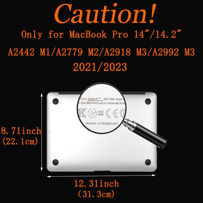 HLAAJJX Case Compatible with 2024-2021 MacBook Pro 14 Inch A2442