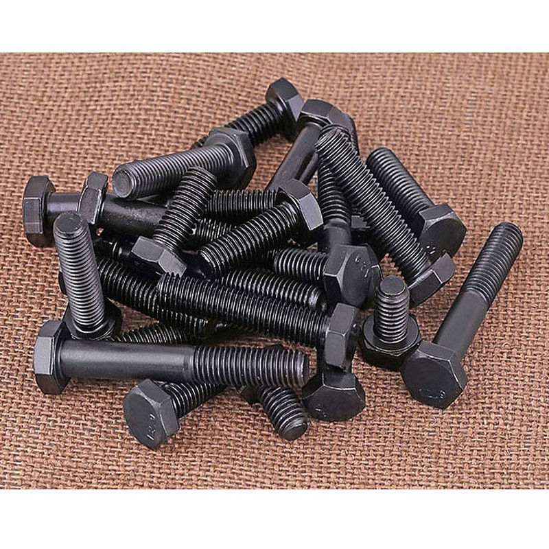 BOZONLI Hexagon Bolts Carbon Steel Fully Threaded Screws Black M10
