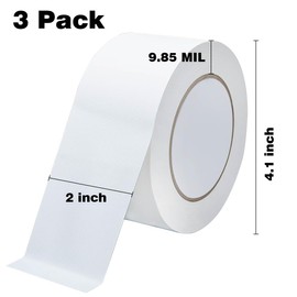 XUXU 3Pack White Duct Tape Heavy Duty Waterproof Strong Adhesive Duct Tape Bulk for Indoor Outdoor Repairs Tear by Hand 60 Yards x 2 Inch Total