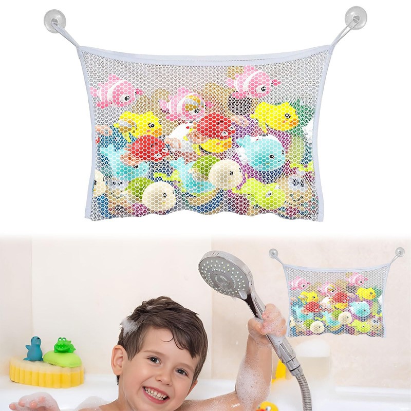 Bath Toy Net, Foldable Bath Net Toy Storage Organiser with