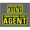 PENNSYLVANIA STATE AGENT EMBROIDERY PATCH 4X10&3X6 HOOK ON BACK YELLOW