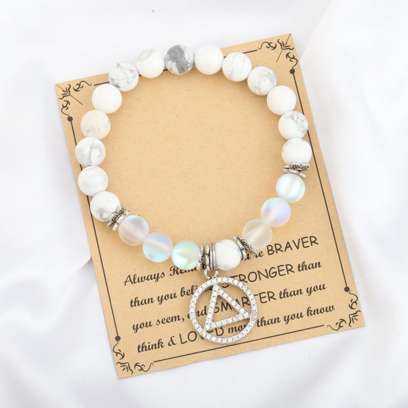 FUSTMW AA Recovery Bracelet Sobriety Gift Alcoholics Anonymous Gift AA