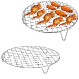 tintoke Round Cooking Grate, 1.8 mm Thick Stainless Steel Round Grill Rack, Stainless Steel Cooking Grate, 201 Stainless Steel Round Grill Net, Outdoor Garden, Camping, Picnic Grill, Round Grill Net
