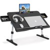 Bed Desk for Laptop, Adjustable Lap Desk with 2 Storage