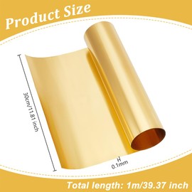 OLYCRAFT Brass Sheet Roll 1000x300x0.1mm - Thin Metal Foil Strip for DIY Cutting, Crafts, Home Decoration, Roof Flashing