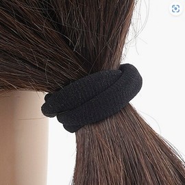 Happy J Bottari Nylon Hairband Black 4P Thick Hair Ties Women's Girls Hair Tying Ties / 해피J보따리 나일론 헤어밴드 블랙 4P 도톰한 머리끈 여성 여아 머리묶기 헤어끈