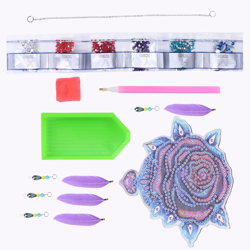 Diamond Painting Pendant DIY Rose Diamond Painting Window Hanging Decoration