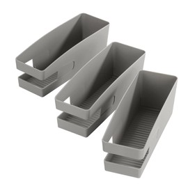 Maximex Shoe Holder for Ballerinas, Polypropylene, Grey, 3er Pack, 26.5 x 9 x 9.5 cm