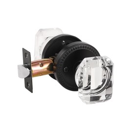 SORWDUERM Passage Matte Black Door Knobs Black Interior Door Knob for Hall and Closet 1 Pack