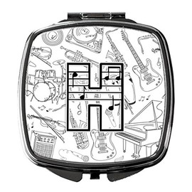 Caroline's Treasures CJ2007-HSCM Letter H Musical Note Letters Compact Mirror, Multicolor
