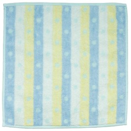Nishio IBT-510-02 Imabari Towel Certified Hand Towel, Women's, Made in Japan, Mother's Day, Gift, Present, 100% Cotton, 9.8 inches (25 cm), Double-Sided Pile, Water Absorbent, Polka Dot, Stripe