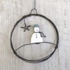 East of India - Small Hanging Metal Decoration - Snowman