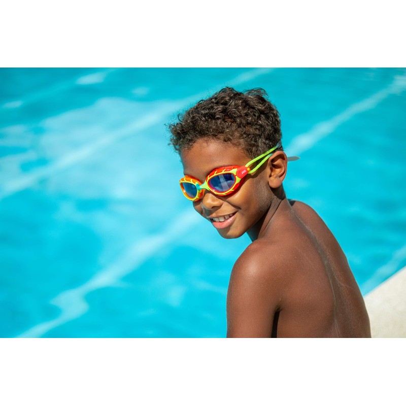Zoggs Unisex Youth Predator Junior Swimming Goggles, Orange & Red/Grey