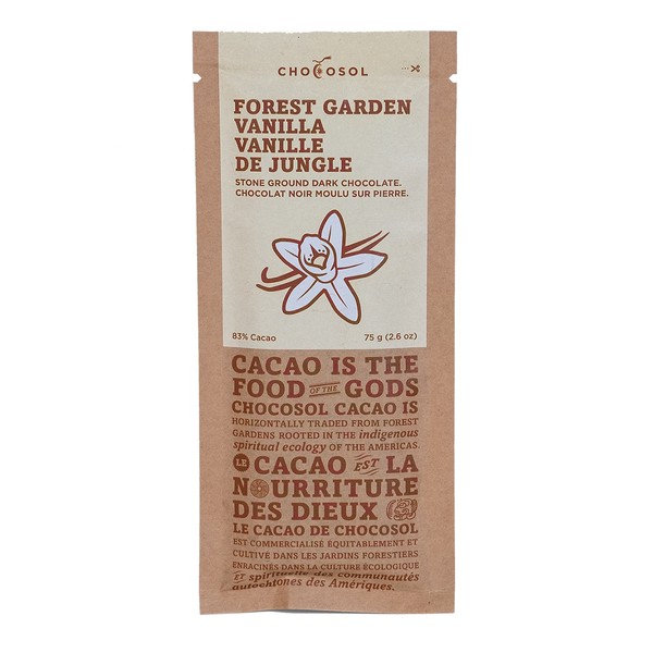 Chocosol Rustico Collaction Dark Chocolate Bar Forest Garden Vanilla 83% 75g