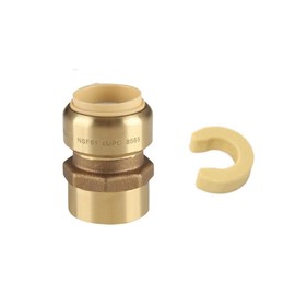 (Pack of 10) EFIELD 3/4 Inch x 3/4 Female Adaptors Push to Connect Pex Copper, CPVC With A Dsiconnect Clip, 3/4 Inch, Lead Free Brass-10 Pieces