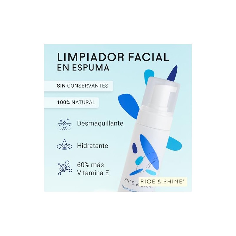 Rice Shine Limpiador Facial Espuma Jabon Más Vitamina Que Aceite