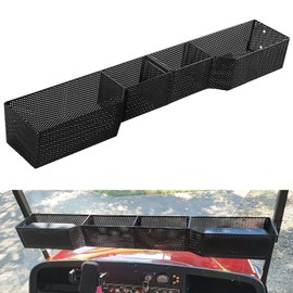 Golf Cart Front Inner Basket Mesh Storage Tray Organizer for EZGO TXT & RXV, Clubcar DS & Precedent | Heavy Steel | Extended Additional Storage for Golf Carts