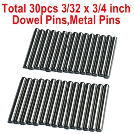 ZDingTech 30PCS 3/32 x 3/4 Dowel Pins,3/32 inch x 3/4 inch Metal Dowel pins Shelf Pegs,Support Shelves,Bearings Alloy Steel Wood Bunk Bed pegs