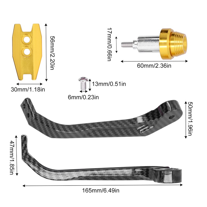 Motorcycle Handlebar Guard Carbon Fiber Style Aluminium Alloy Universal 22mm/0.87inGold