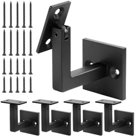 Onedaful Cuzofu 5 x 304 Stainless Swivel Handrail Brackets for Staircase , Adjustable Square Stair Railing Brackets （Dark Black）