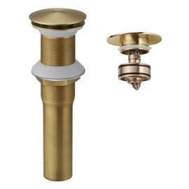 BWE Antique Pop-Up Drain Assembly with Strainer for Bathroom Vessel Vanity Faucet Bathroom Vessel Sink Drain Stopper Without Overflow Sink One-Piece