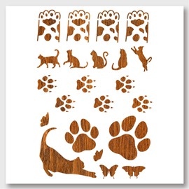 NBEADS Cat Stencils 29.7 x 21 cm, PET Hollow Drawing Painting Stencils for Painting on Wood DIY Scrapbook Photo Album Reusable Craft Painting Wall Stencils