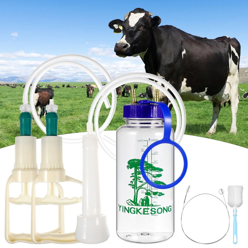 Yardwe Manual Milking Machine for Cows and Goats, Portable Hand