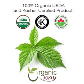 Organic Way Dried Blackberry Leaf Whole (Rubus fruticosus) - European Wild-Harvest | Organic & Kosher Certified | Raw, Vegan, Non GMO & Gluten Free | USDA Certified | Origin - Albania (1/4LBS / 4Oz)