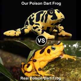 RLOMUTE Poison Dart Frog Plush Stuffed Realistic Poison Dart Frog Plushie Toy Crawling pet Poison Dart Frog Animals Toys Model Dolls Cute and Birthday Gifts for Kids Boys and Girls yellow 6”