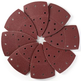 SATC Mouse Sander Pads 40-Piece 40/60/80/120 Grits Mouse Sanding Pads 11 Holes Detail Sander Pads Hook and Loop Mouse Palm Sanding Paper Sandpaper for Mouse Sander