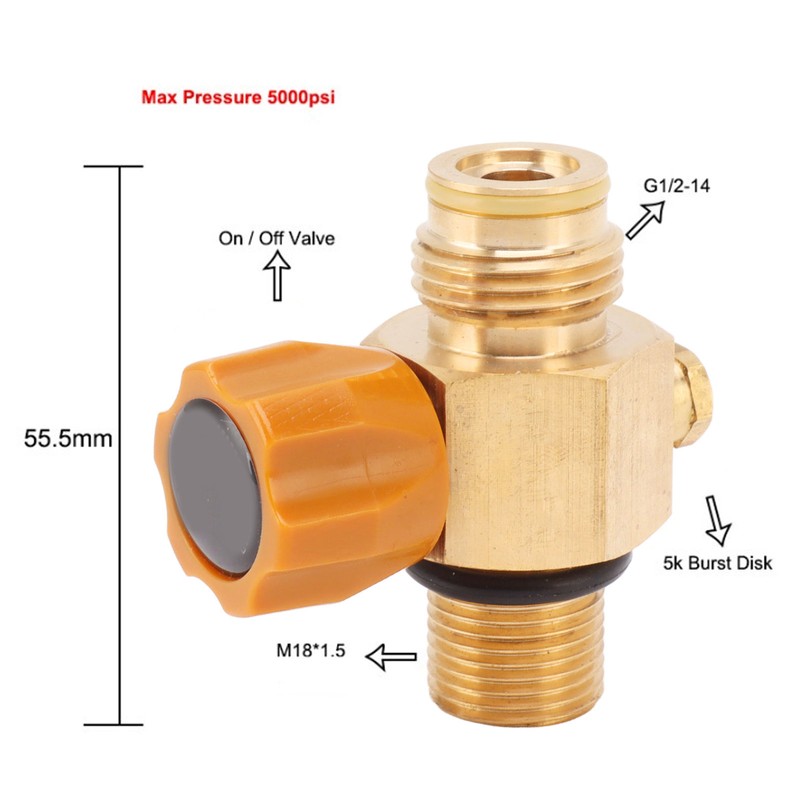 G1/2 14 CO2 Cylinder Refill Adapter High Pressure M18x1.5 Refill