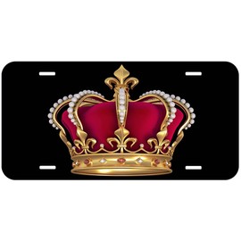 King Crown Black Novelty Car Auto License Plate