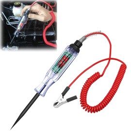 Car Circuit Tester Pen, 3-24V DC Test Light with Voltage Display and Polarity Indicate, Auto Fuse Tester with Vise Clip and Probe Pen for Various Vehicles to Checking Switches, Wiring