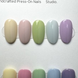[Rene] Pastel one-color handmade nail tips matte and glossy available / [르네] 파스텔원컬러 수제네일팁 무광유광 선택가능