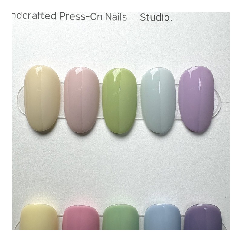 [Rene] Pastel one-color handmade nail tips matte and glossy available