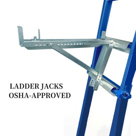 Yzzwer Ladder Jacks Scaffold Bracket - Two-Rung Short Body Extension Ladder Jack for Working 20 inch Stage 2 Pack
