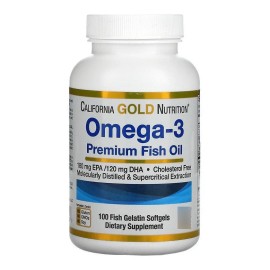 Aceite de pescado Omega 3 California Gold Premium 100 cápsulas blandas
