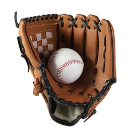 Baseball Glove Sports Batting Gloves with Baseball PU Leather Adjustable and Comfortable 9.5”/11.5” for Kids Teens Left Hand Glove Right Hand Throw