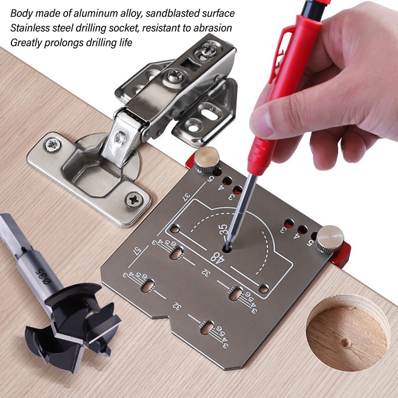 Hinge Woodworking Hole Saw Kit Opener Set Hand Tool 3