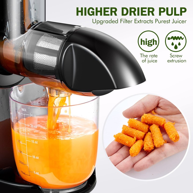 Cold Press Juicer Machines, AMZCHEF Slow Masticating Juicer with Reverse