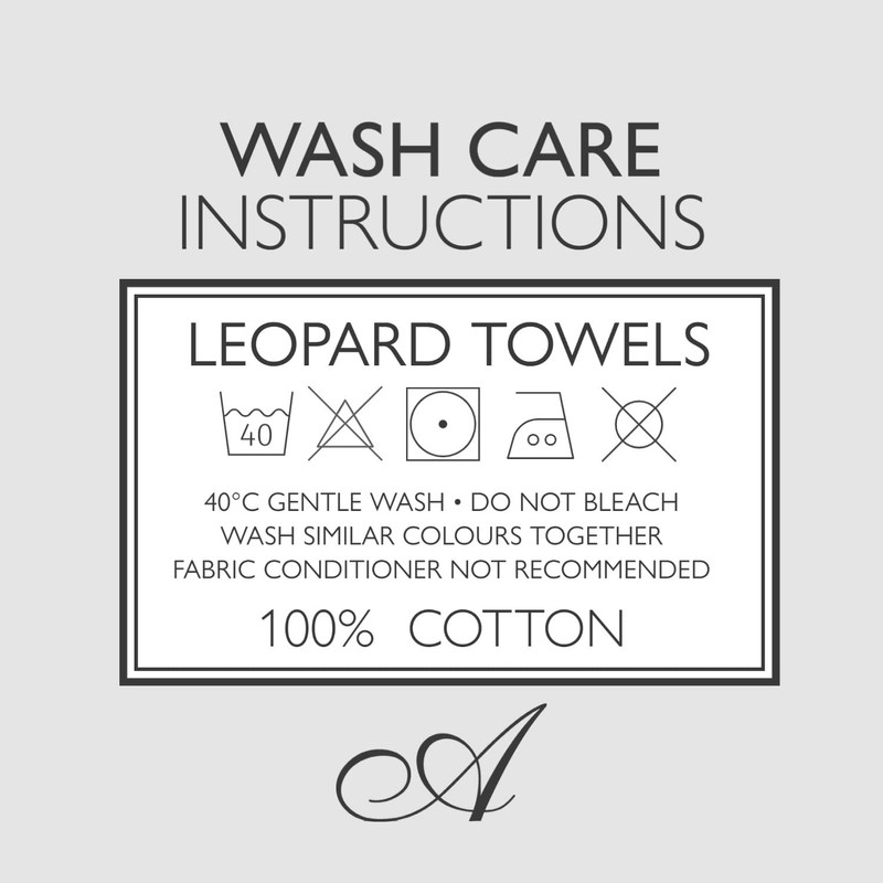 Allure Leopard Bath Towel, 100% Cotton, Luxury Jacquard Print, Soft