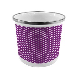 Ambesonne Purple Steel Camping Mug, White Polka Dots Continuous Pattern on Vivid Purple Background Old Fashioned Style, Printed Thermal Cup for Camping and Outdoor Activities, Purple White