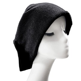 POLYTE Professional Quick Dry Lint Free Microfiber Hair Drying Salon Towel, 16 x 29 in, 12 Pack (Black)