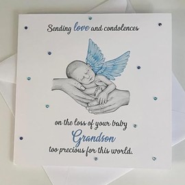 Sympathy Card for Loss of Baby, Pink or Blue (Grandson)