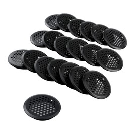 Antrader 20 Pack Louver Vents, 201 Stainless Steel Round Mesh Hole Air Vents 53mm(2 inch) Mounting Diameter,Black